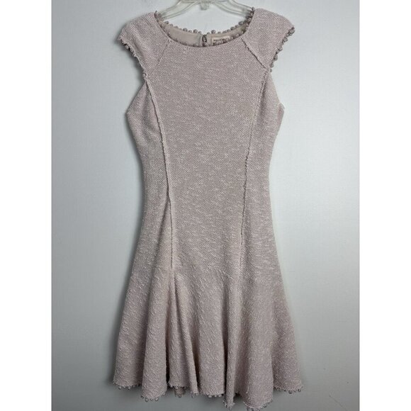 REBECCA TAYLOR Stretch Boucle Dress, Women's Size 6 Ivory Cream - Picture 2 of 16